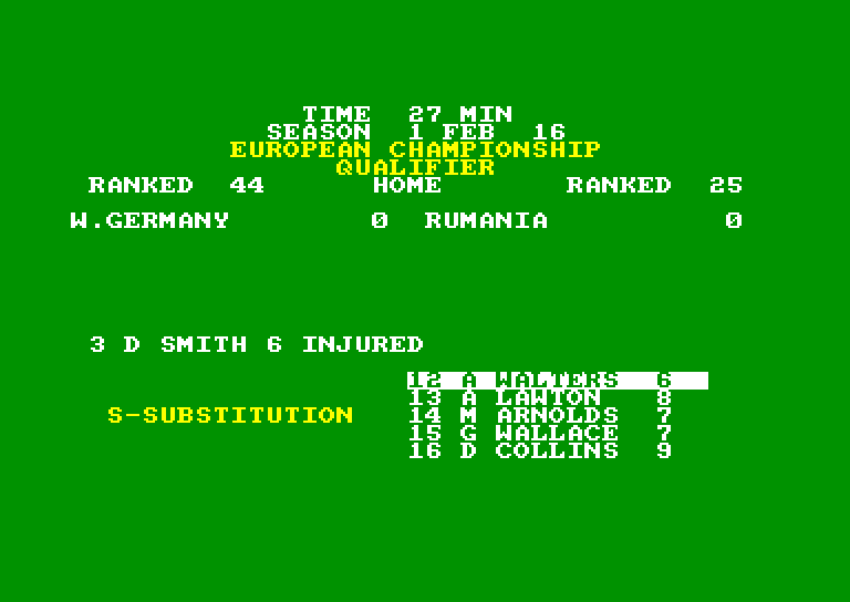 screenshot of the Amstrad CPC game International manager by GameBase CPC