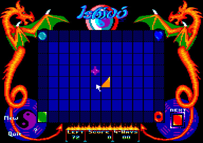 screenshot of the Amstrad CPC game Ishido by GameBase CPC