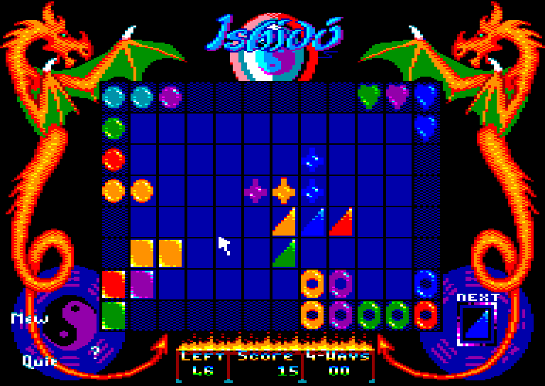 screenshot of the Amstrad CPC game Ishido by GameBase CPC