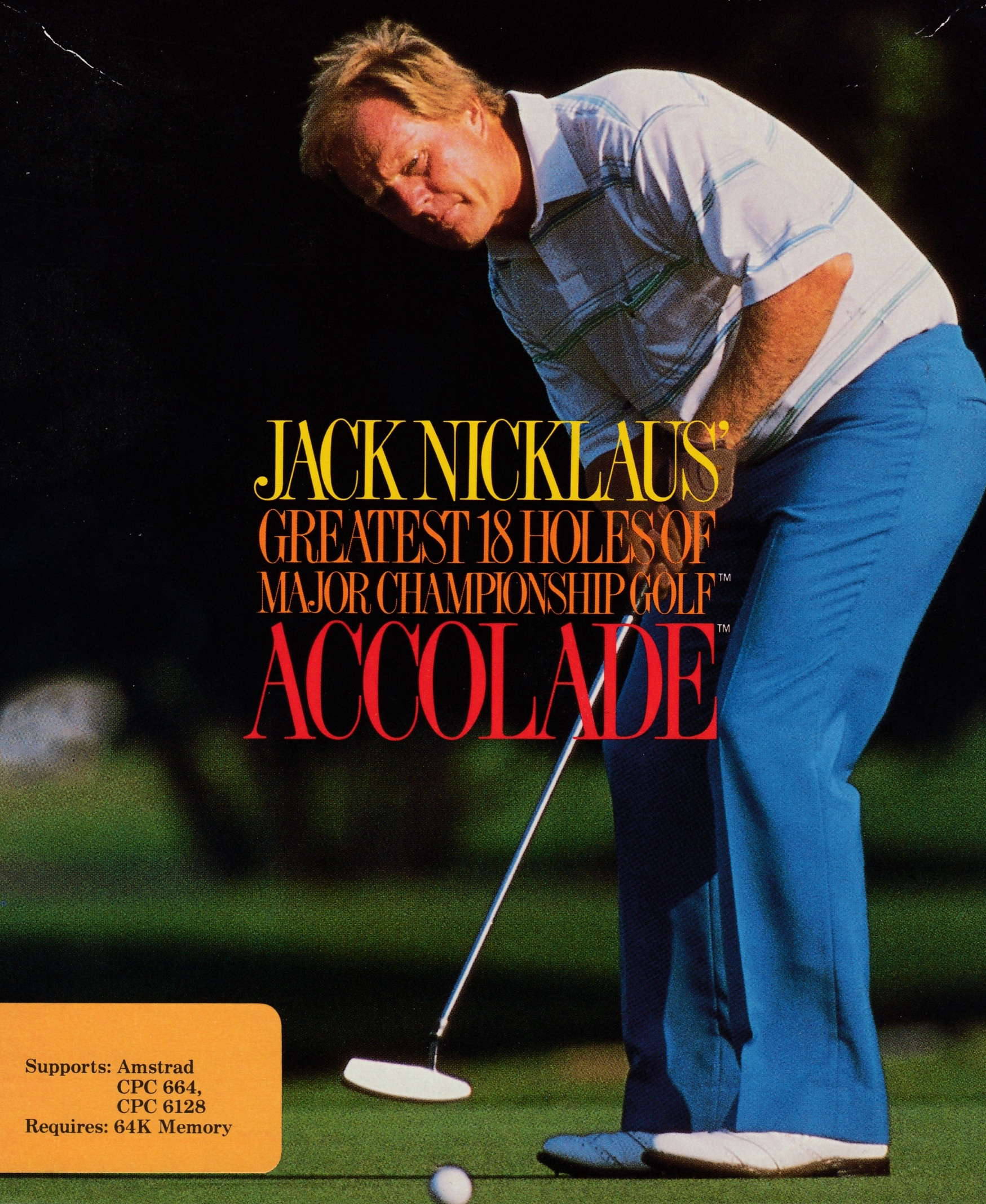 screenshot of the Amstrad CPC game Jack Nicklaus' Greatest 18 Holes of Major Championship Golf by GameBase CPC