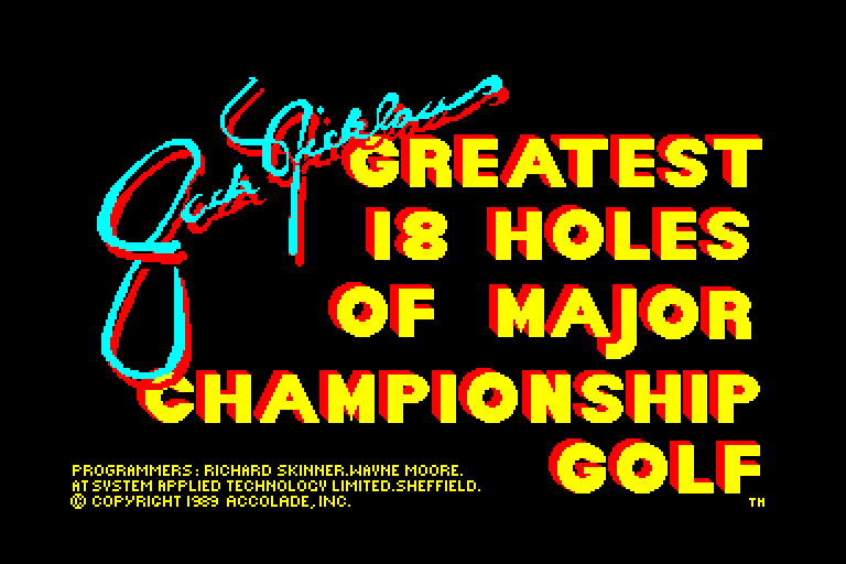 screenshot of the Amstrad CPC game Jack Nicklaus' Greatest 18 Holes of Major Championship Golf by GameBase CPC