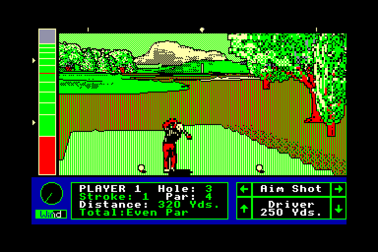 screenshot of the Amstrad CPC game Jack Nicklaus' Greatest 18 Holes of Major Championship Golf by GameBase CPC