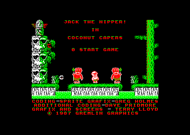 screenshot of the Amstrad CPC game Jack the Nipper II In Coconut Capers by GameBase CPC