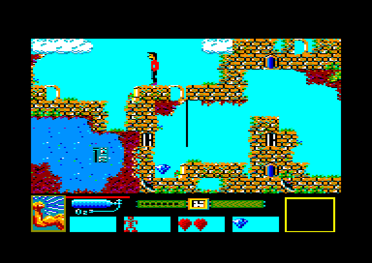 screenshot of the Amstrad CPC game James Debug - Le Mystere de l'Ile Perdue by GameBase CPC
