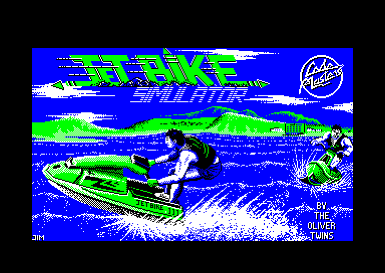 screenshot of the Amstrad CPC game Jet bike simulator by GameBase CPC