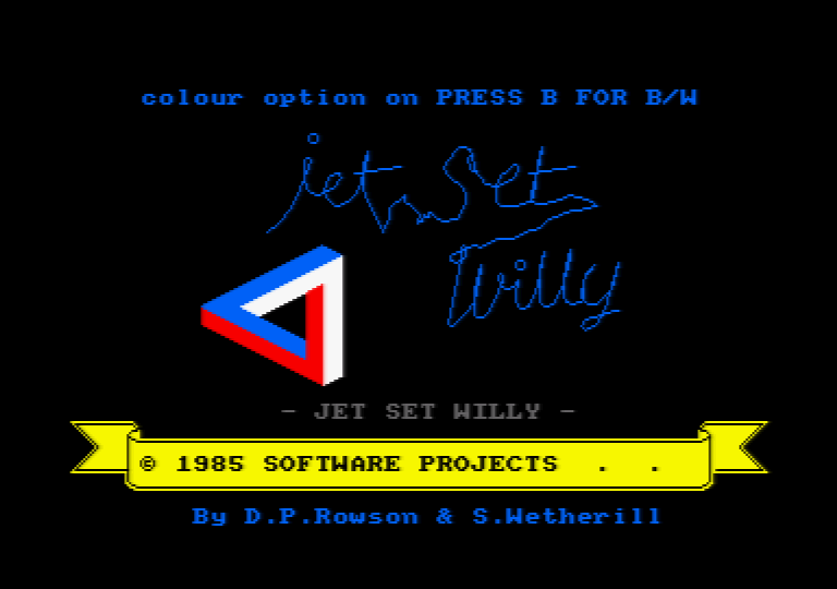 loading screen of the Amstrad CPC game Jet Set Willy
