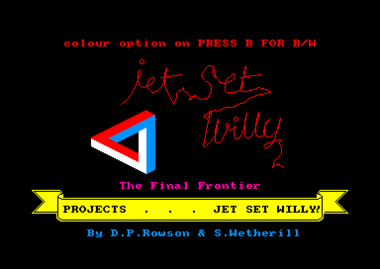 screenshot of the Amstrad CPC game Jet set willy - the final frontier by GameBase CPC