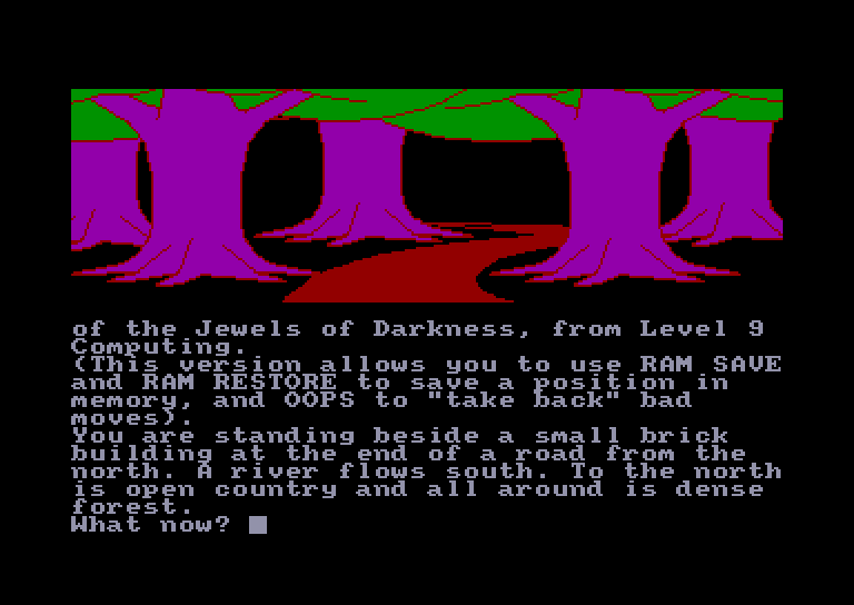 screenshot of the Amstrad CPC game Jewels of darkness by GameBase CPC