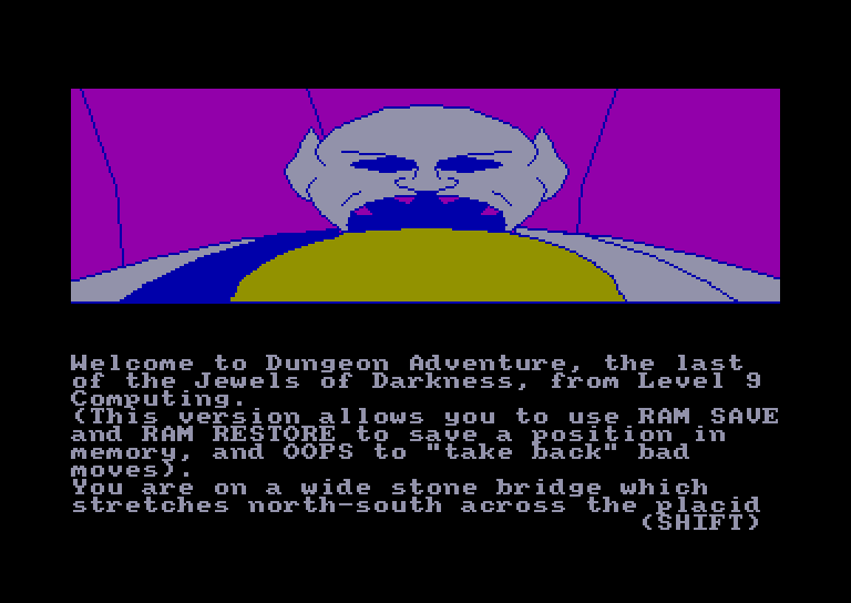 screenshot of the Amstrad CPC game Jewels of darkness by GameBase CPC