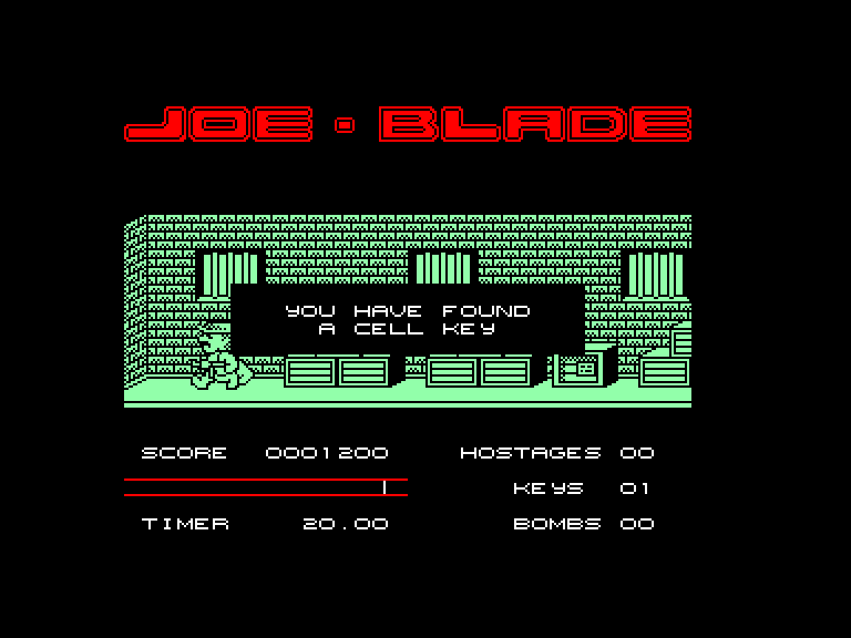 screenshot of the Amstrad CPC game Joe Blade by GameBase CPC