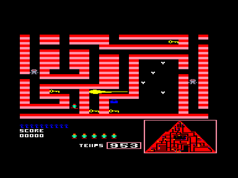 screenshot of the Amstrad CPC game Joe contre les pharaons by GameBase CPC