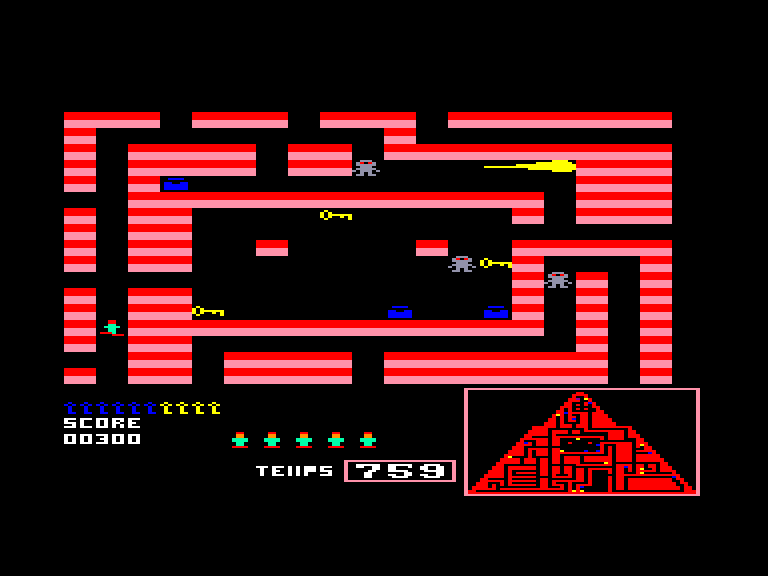 screenshot of the Amstrad CPC game Joe contre les pharaons by GameBase CPC