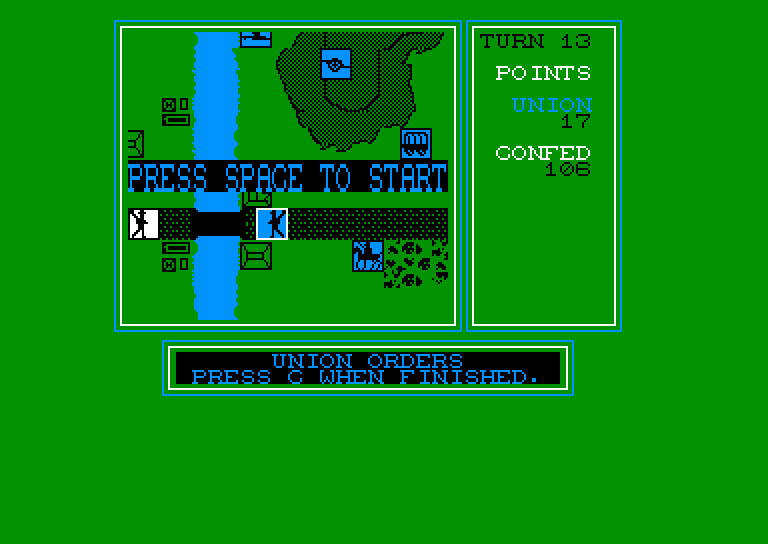 screenshot of the Amstrad CPC game Johnny Reb II by GameBase CPC