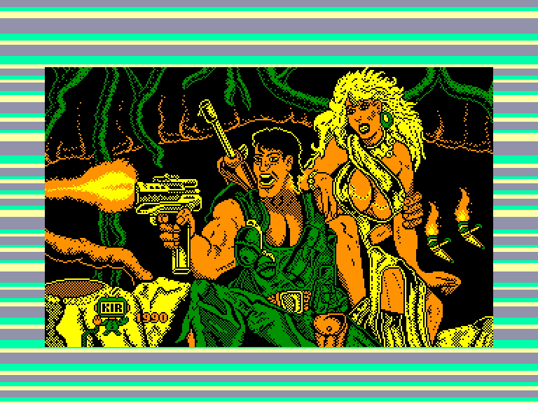 screenshot of the Amstrad CPC game Jungle Warrior by GameBase CPC