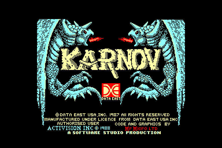 screenshot of the Amstrad CPC game Karnov by GameBase CPC