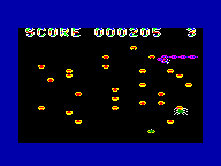 screenshot of the Amstrad CPC game Killapede by GameBase CPC