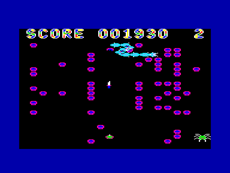 screenshot of the Amstrad CPC game Killapede by GameBase CPC