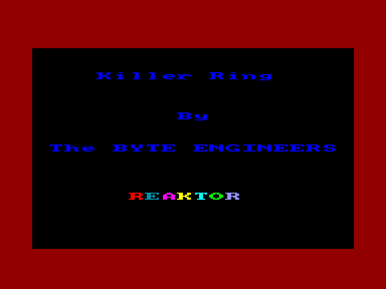 screenshot of the Amstrad CPC game Killer ring by GameBase CPC