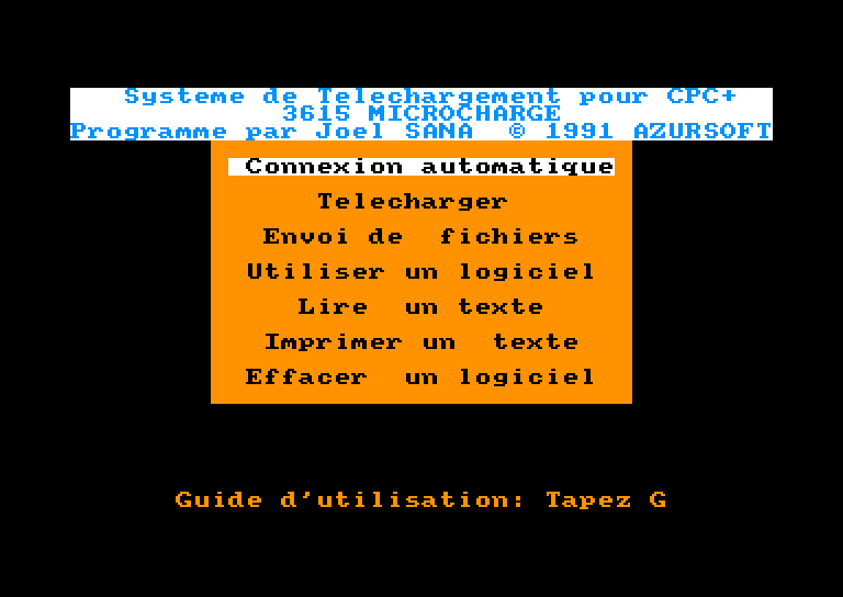 screenshot of the Amstrad CPC game Kit de Telechargement - Telecharge Amstrad CPC by GameBase CPC