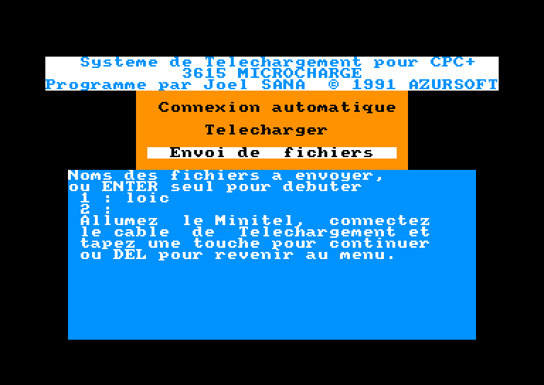 screenshot of the Amstrad CPC game Kit de Telechargement - Telecharge Amstrad CPC by GameBase CPC