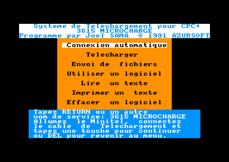 screenshot of the Amstrad CPC game Kit de Telechargement - Telecharge Amstrad CPC by GameBase CPC