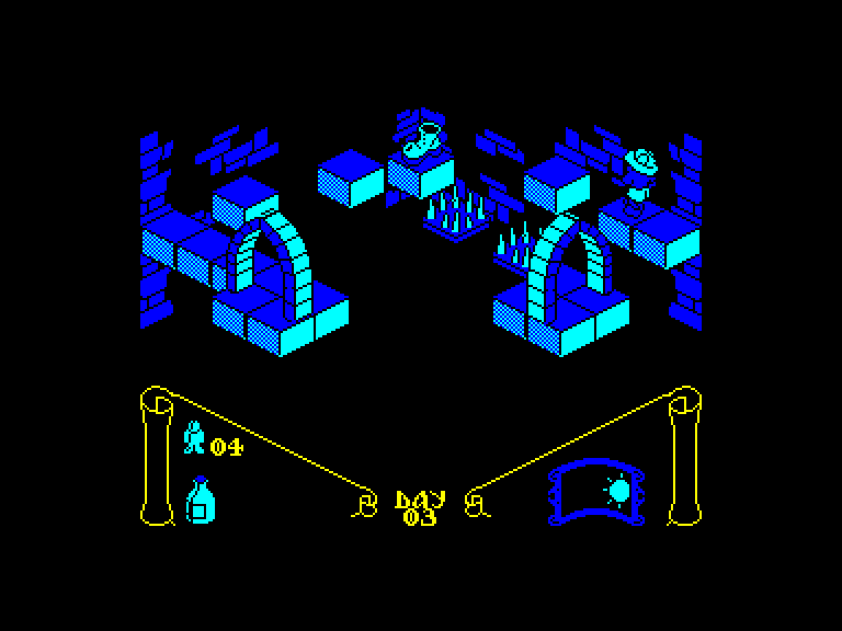 screenshot of the Amstrad CPC game Knight Lore by GameBase CPC