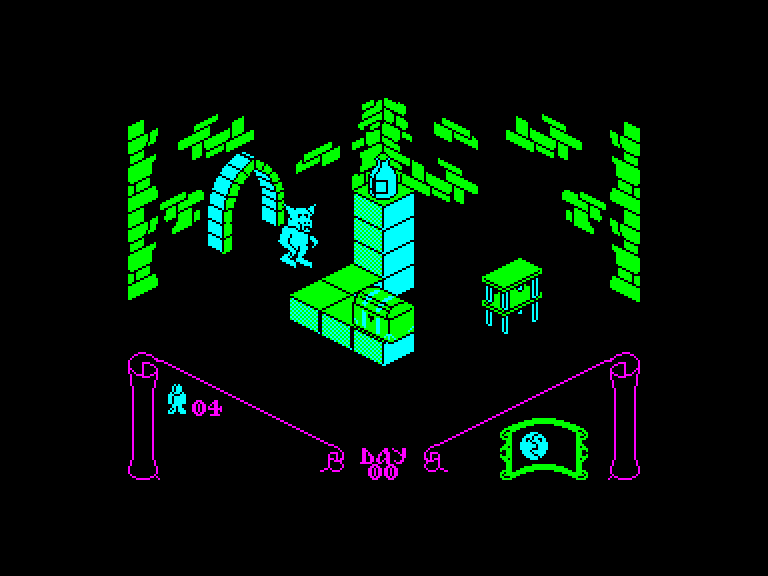 screenshot of the Amstrad CPC game Knight Lore by GameBase CPC