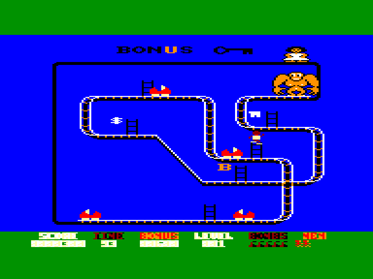 screenshot of the Amstrad CPC game Kong Strikes Back by GameBase CPC