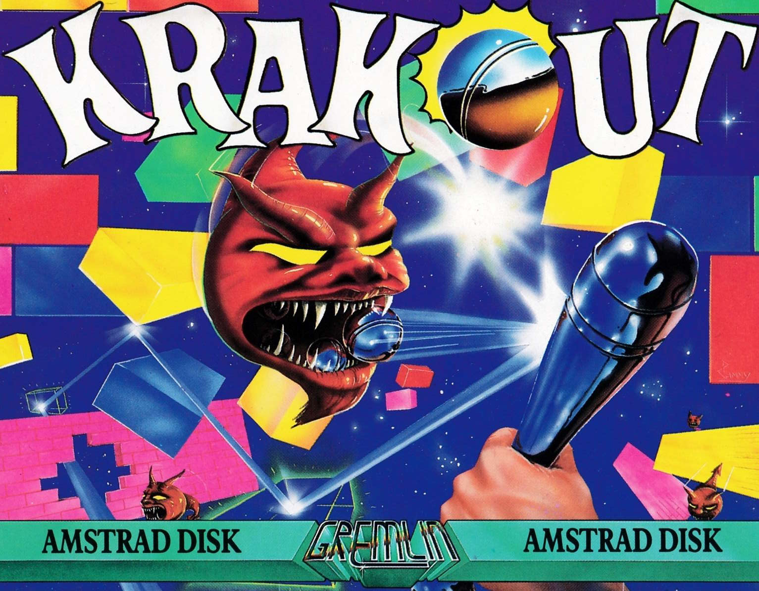 screenshot of the Amstrad CPC game Krakout by GameBase CPC