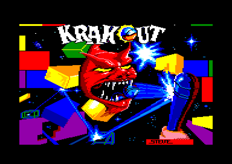 screenshot of the Amstrad CPC game Krakout by GameBase CPC