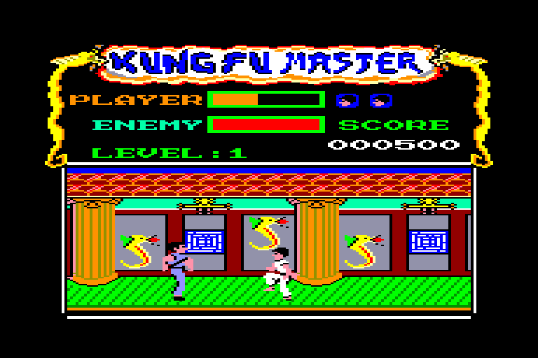 screenshot of the Amstrad CPC game Kung-Fu Master by GameBase CPC