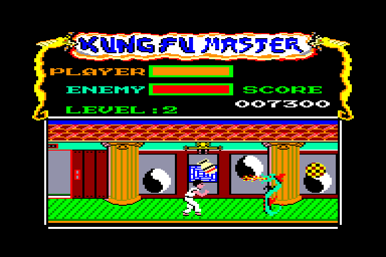 screenshot of the Amstrad CPC game Kung-Fu Master by GameBase CPC