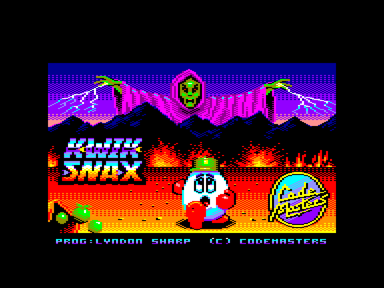screenshot of the Amstrad CPC game Kwik Snax Dizzy by GameBase CPC