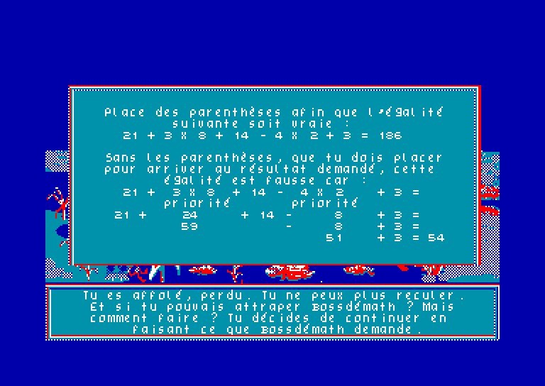 screenshot of the Amstrad CPC game Labyrinthe aux Mille Calculs (le) by GameBase CPC