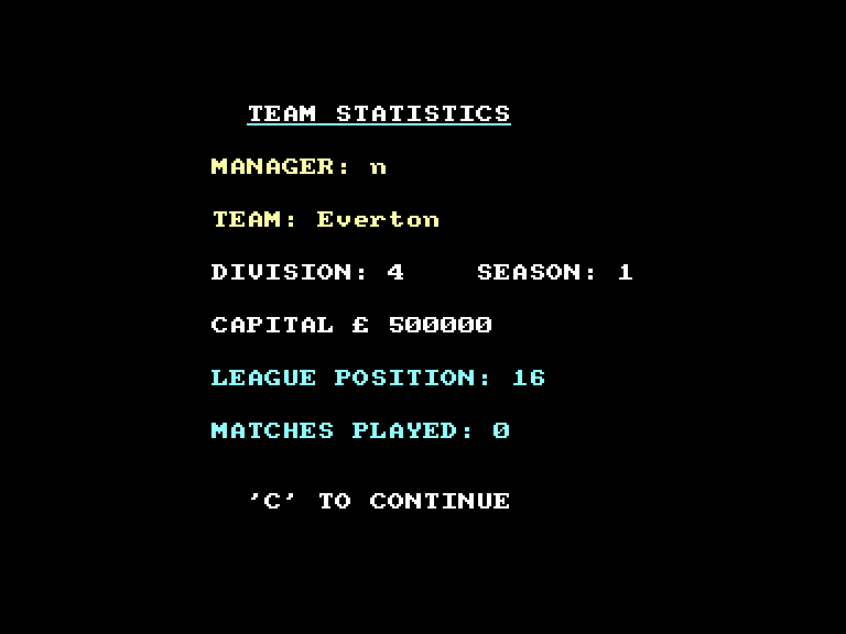 screenshot of the Amstrad CPC game League challenge by GameBase CPC