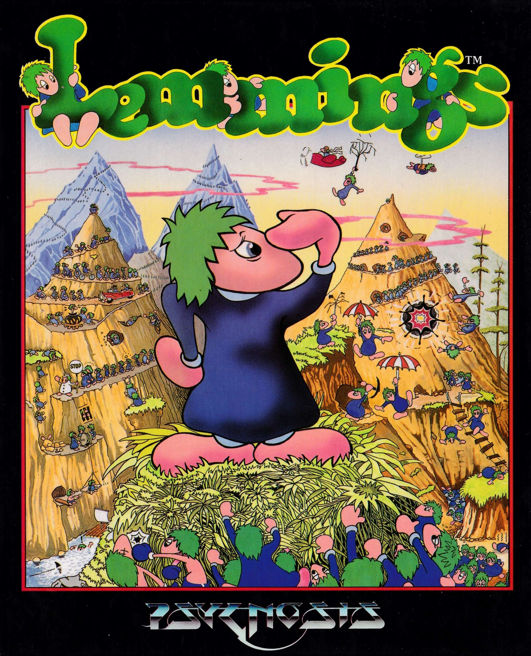screenshot of the Amstrad CPC game Lemmings by GameBase CPC