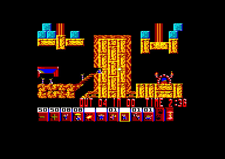 screenshot of the Amstrad CPC game Lemmings by GameBase CPC