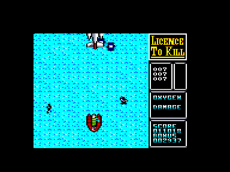 screenshot of the Amstrad CPC game Licence to Kill by GameBase CPC