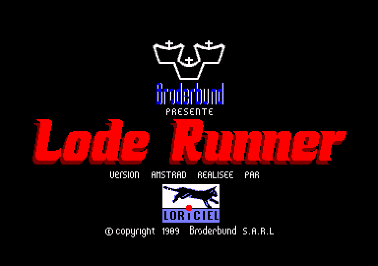 loading screen of the Lode Runner game for Amstrad CPC