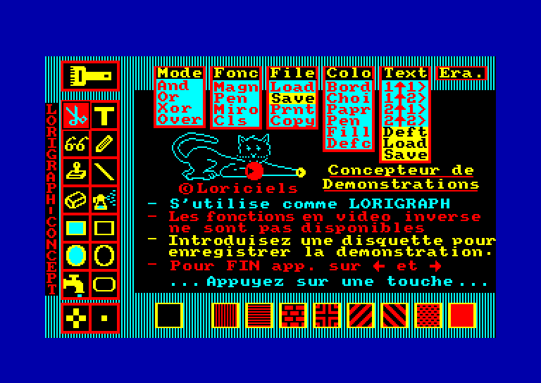 screenshot of the Amstrad CPC game Lorigraph by GameBase CPC