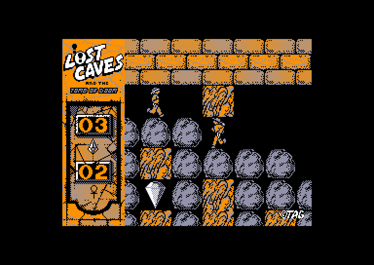 screenshot of the Amstrad CPC game Lost Caves and the Tomb of Doom by GameBase CPC