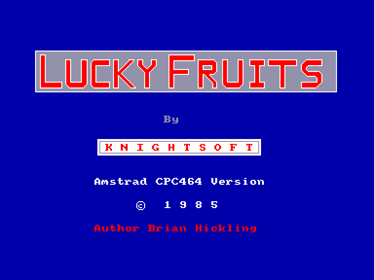 screenshot of the Amstrad CPC game Lucky fruits by GameBase CPC