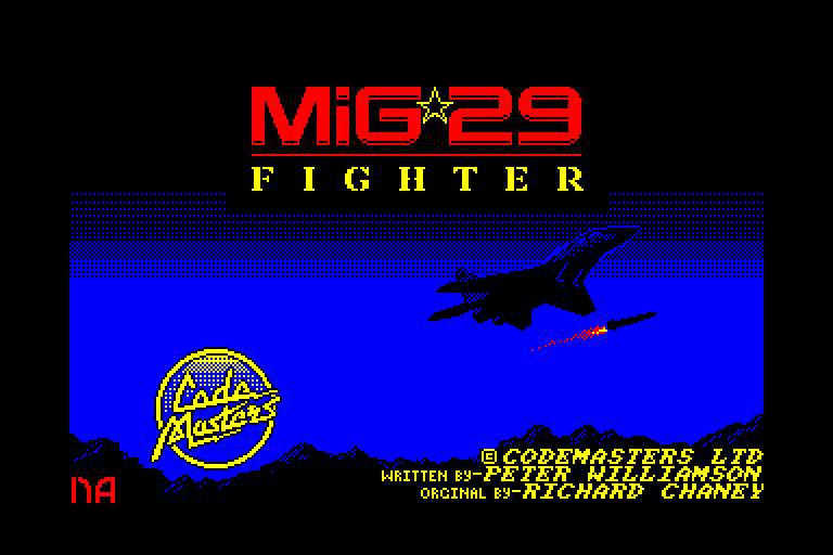screenshot of the Amstrad CPC game MIG 29 Soviet Fighter by GameBase CPC