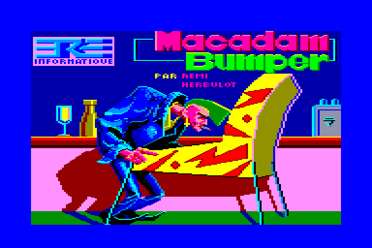 screenshot of the Amstrad CPC game Macadam Bumper