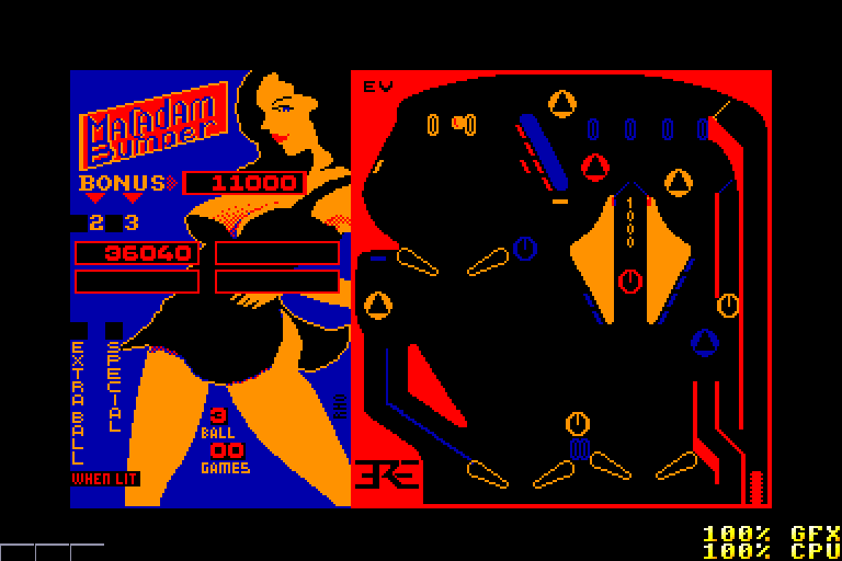 screenshot of the Amstrad CPC game Macadam Bumper by GameBase CPC