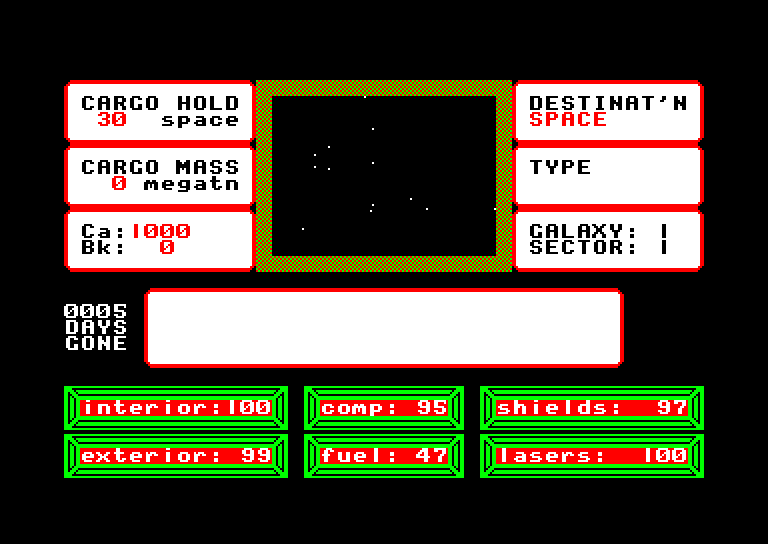 screenshot of the Amstrad CPC game Macrocosmica by GameBase CPC