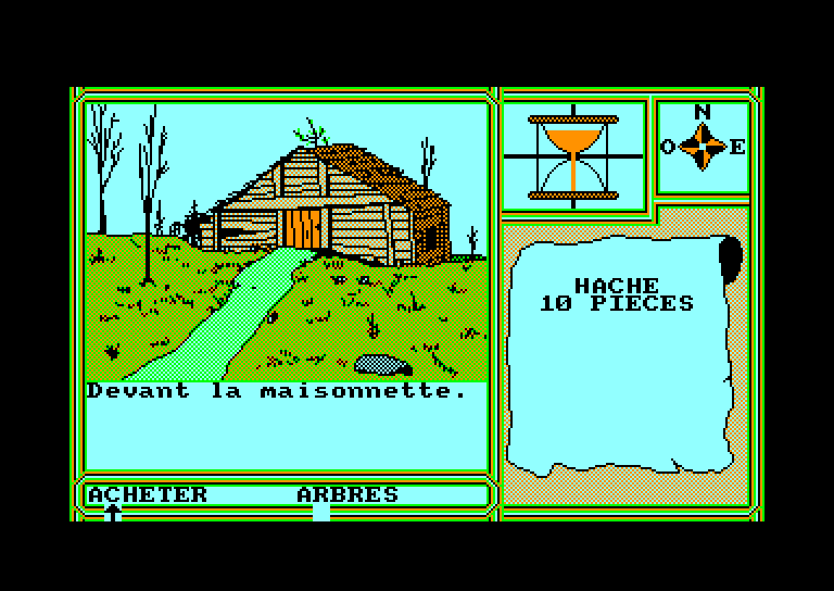 screenshot of the Amstrad CPC game Foret de la malediction (la) by GameBase CPC