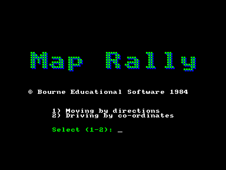 screenshot of the Amstrad CPC game Map rally by GameBase CPC