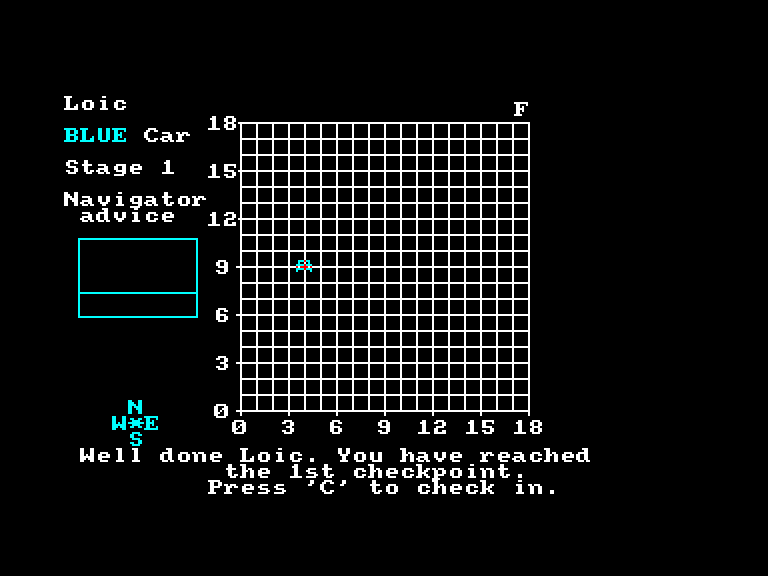 screenshot of the Amstrad CPC game Map rally by GameBase CPC