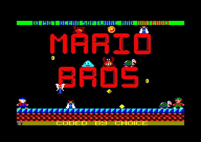 screenshot of the Amstrad CPC game Mario Bros by GameBase CPC